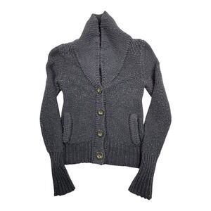 American Eagle Outfitters Women's Dark Gray Knit Shawl Collar Cardigan Sweater S